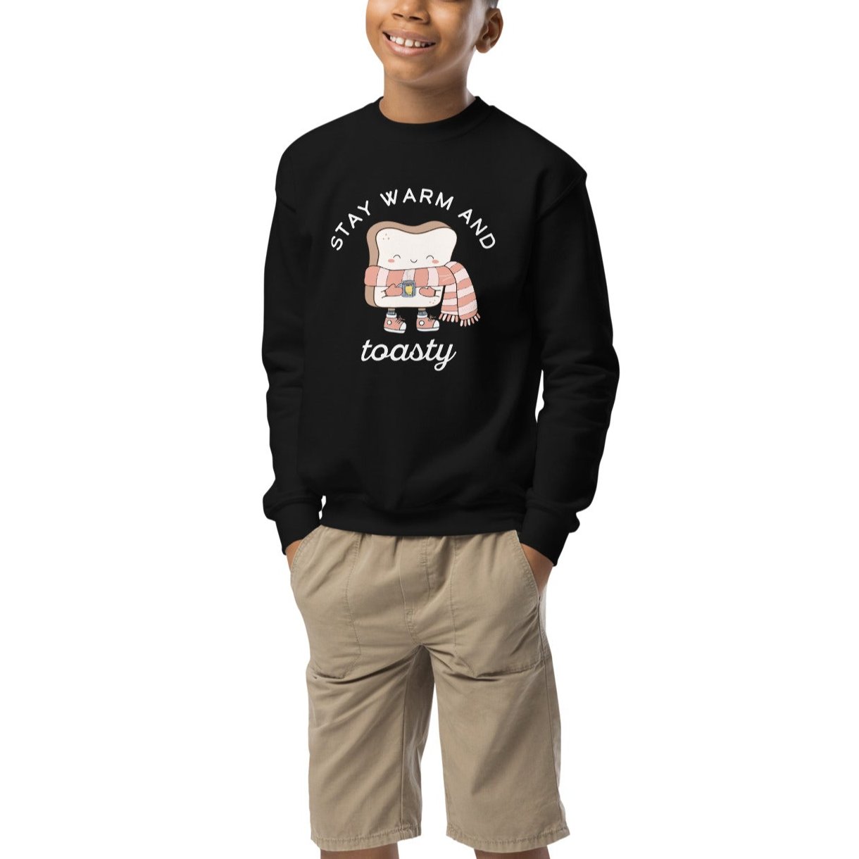 Stay Warm and Toasty Kids Crewneck Sweatshirt