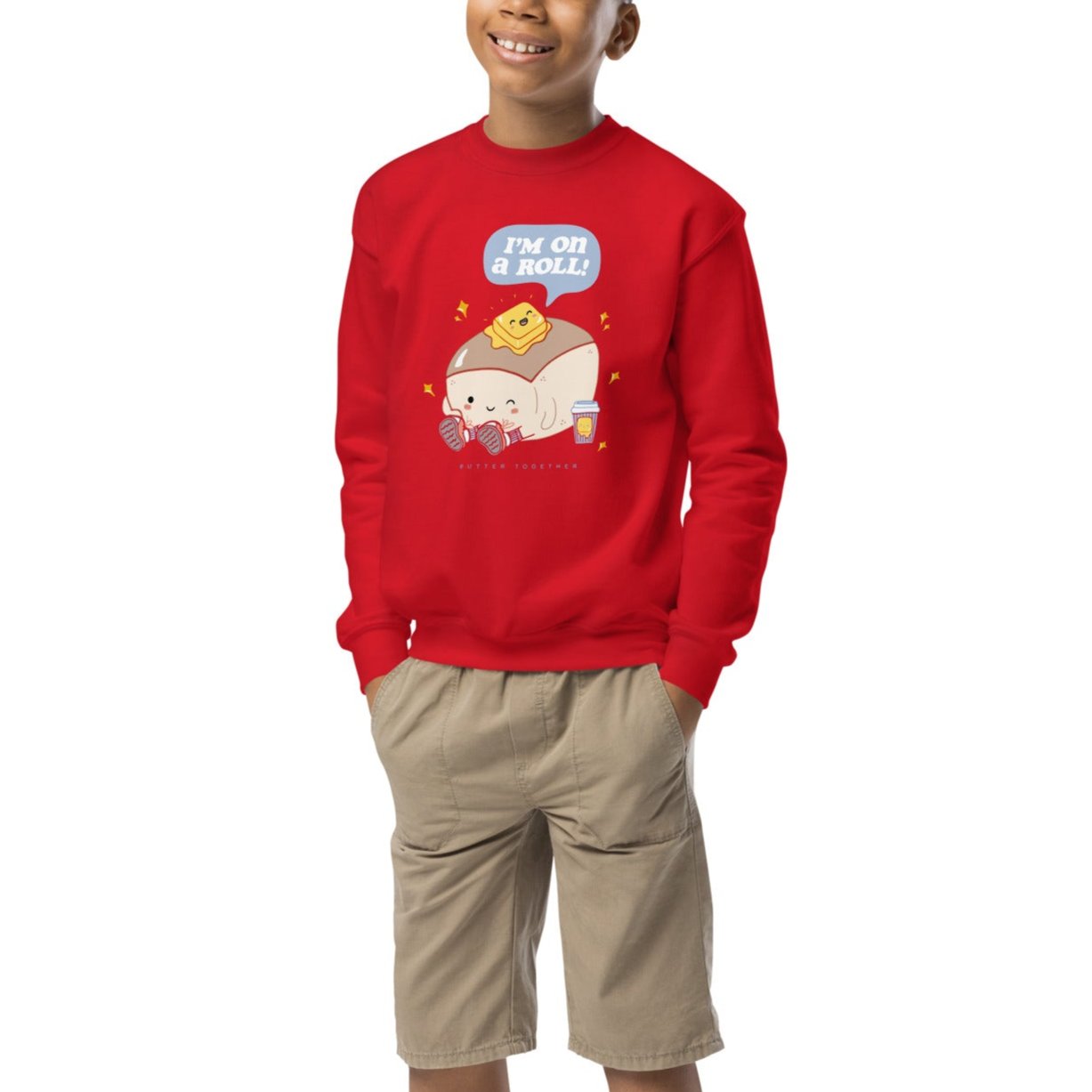 I'm On A Roll Kids Crewneck Sweatshirt